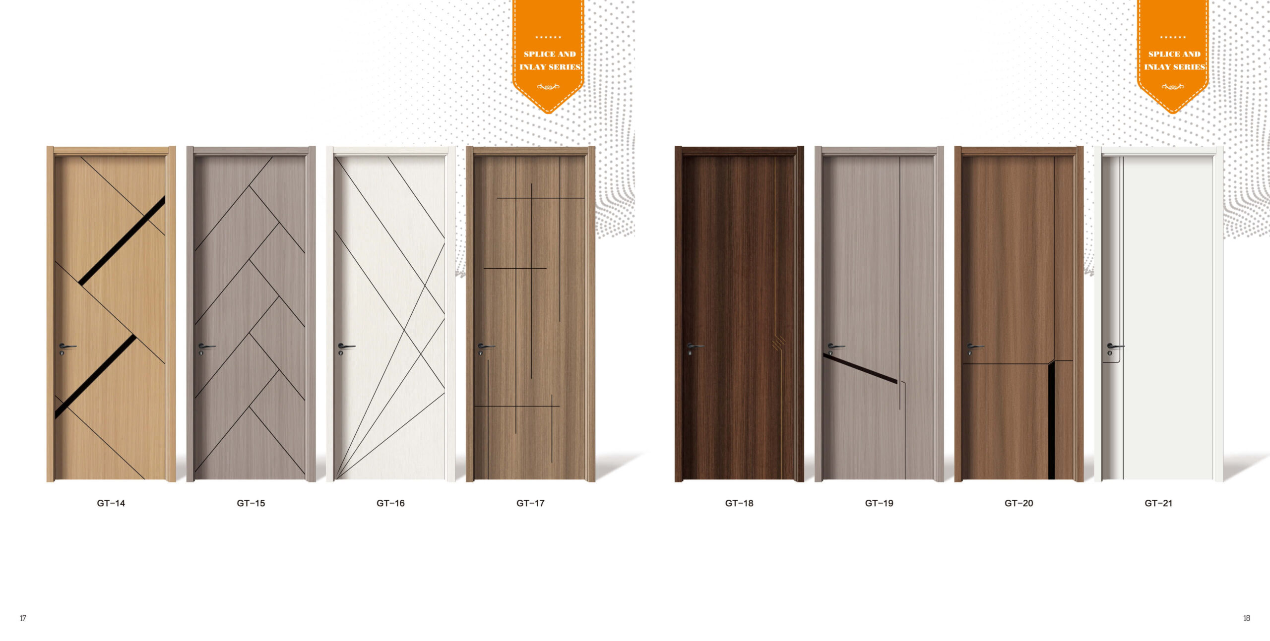 Puertas de madera de la serie GT-14-21 2 11 a escala